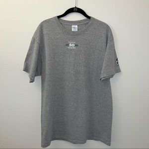 Starbucks 50th Anniversary T-Shirt Size Large Gray 90% Cotton 10% Polyester